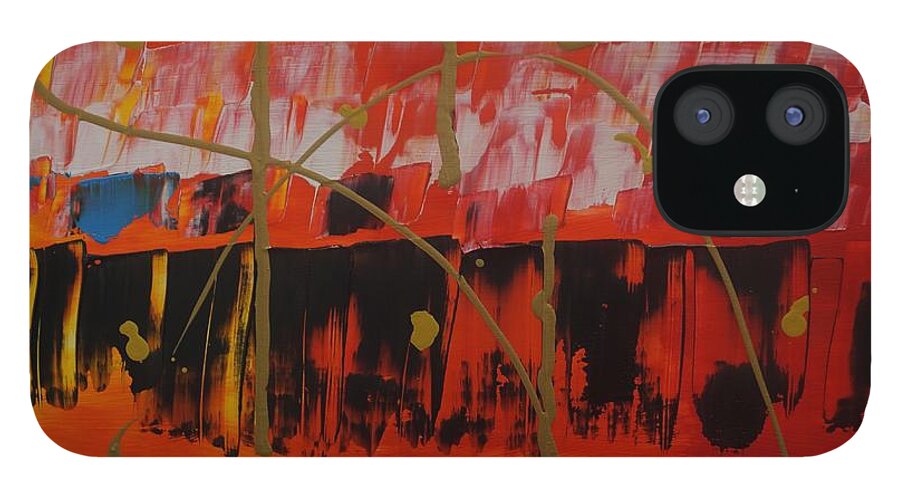 Fire iPhone 12 Case featuring the painting Fire Storm by Jimmy Clark
