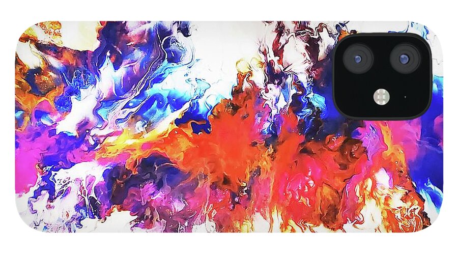 Karlakayart iPhone 12 Case featuring the painting Fire Wall by Karla Kay Benjamin