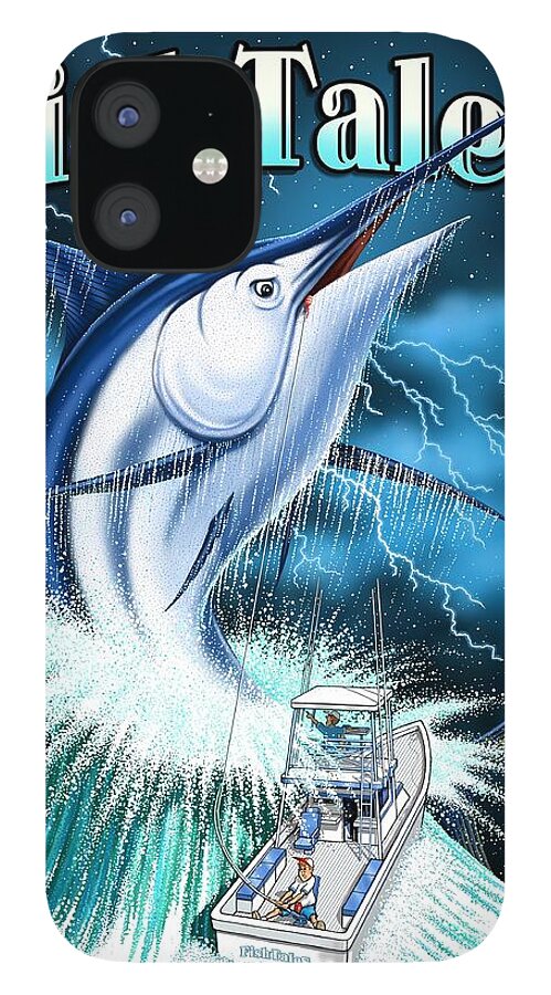 Fishing iPhone 12 Case featuring the digital art Fish Tales by Scott Ross