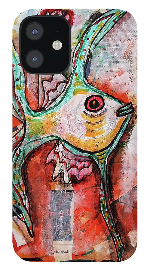 Fish iPhone 12 Case featuring the mixed media Fishy Stuff by Mimulux Patricia No