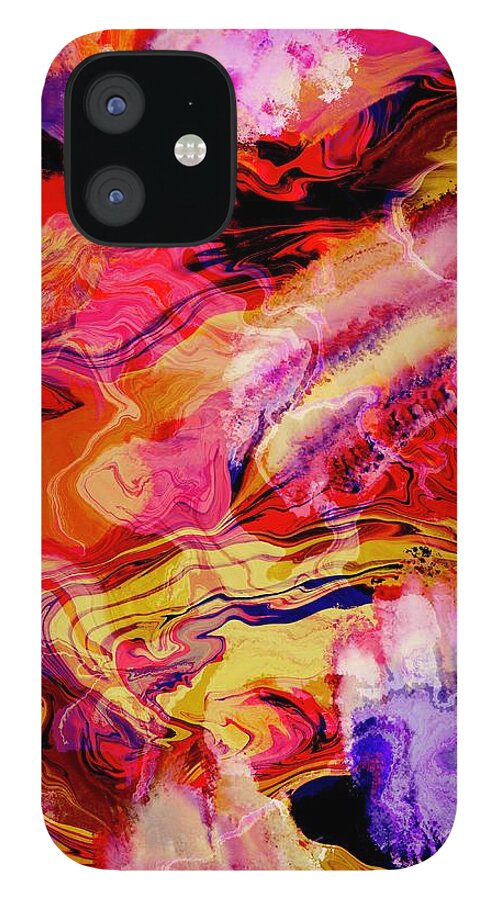 Abstract iPhone 12 Case featuring the digital art Fizz by Itsonlythemoon -