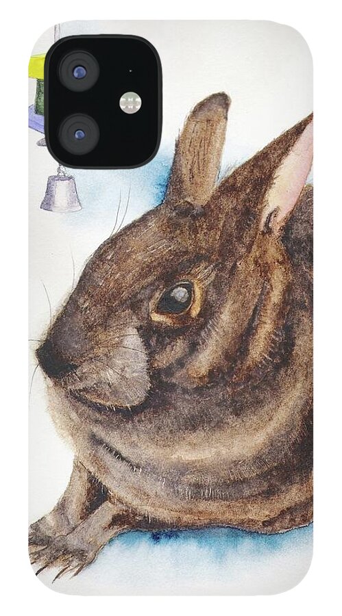 Rabbit iPhone 12 Case featuring the painting Florida Marsh Rabbit by Vicki B Littell