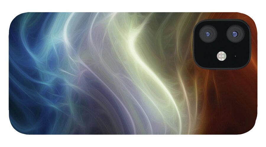 Brown iPhone 12 Case featuring the digital art Flowing Metal by Melinda Firestone-White
