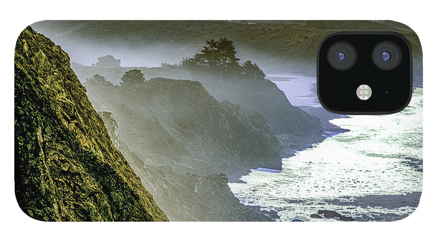 Hills iPhone 12 Case featuring the photograph Foggy Misty Coastline by Randy Bradley