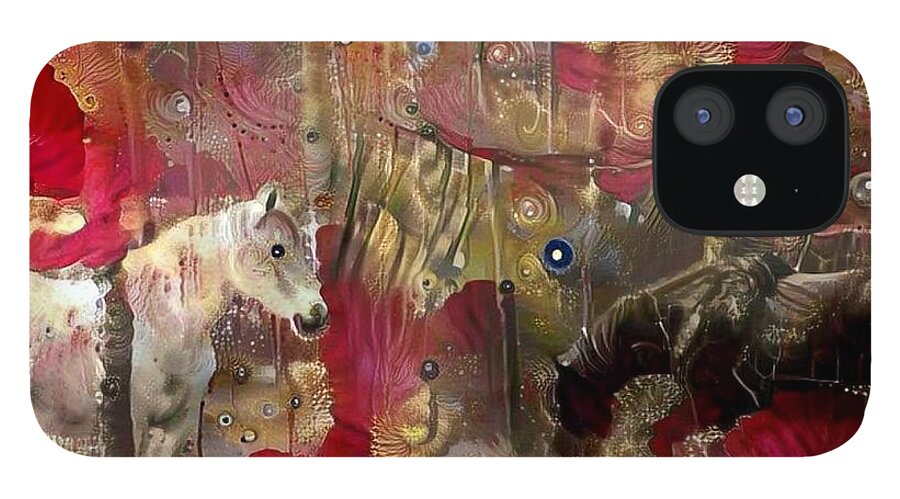Horse iPhone 12 Case featuring the digital art Forest Tryst 3 by Listen To Your Horse