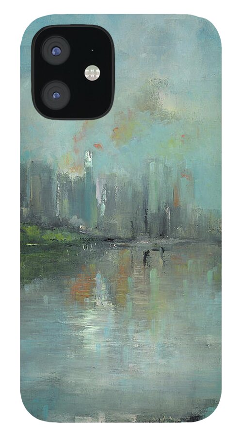 Cityscape iPhone 12 Case featuring the painting From Kangaroo Point Cliffs by Roger Clarke