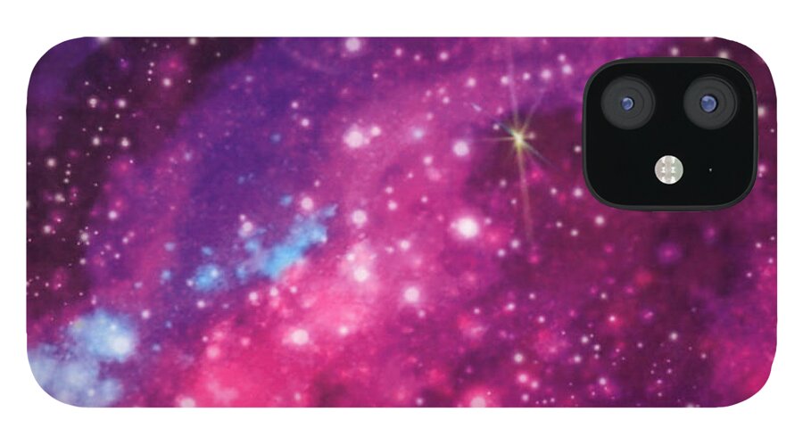 Galaxy iPhone 12 Case featuring the digital art Galactic Passion by Mary J Winters-Meyer