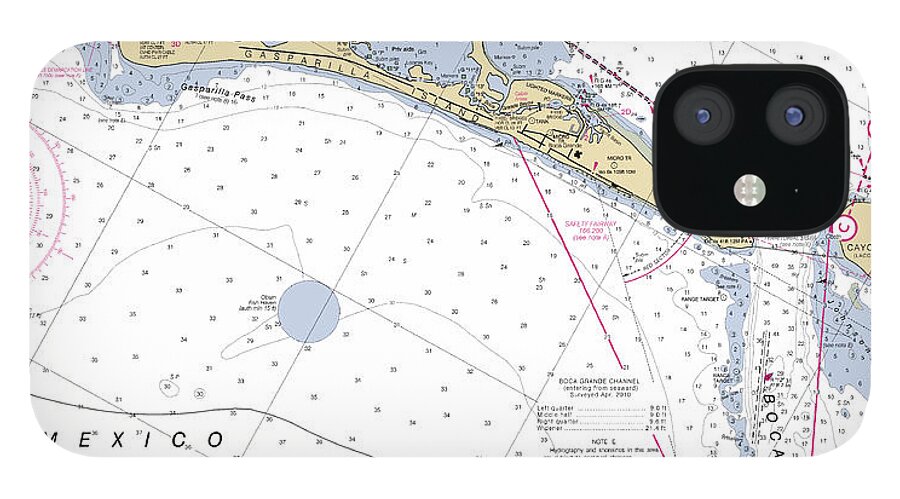 Gasparilla Island Florida iPhone 12 Case featuring the digital art Gasparilla Island Florida, NOAA Chart 11425_1 by Nautical Chartworks