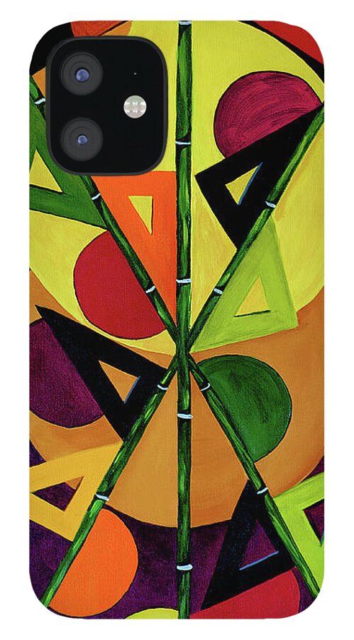 Abstract iPhone 12 Case featuring the painting Gathering II by Dee Browning