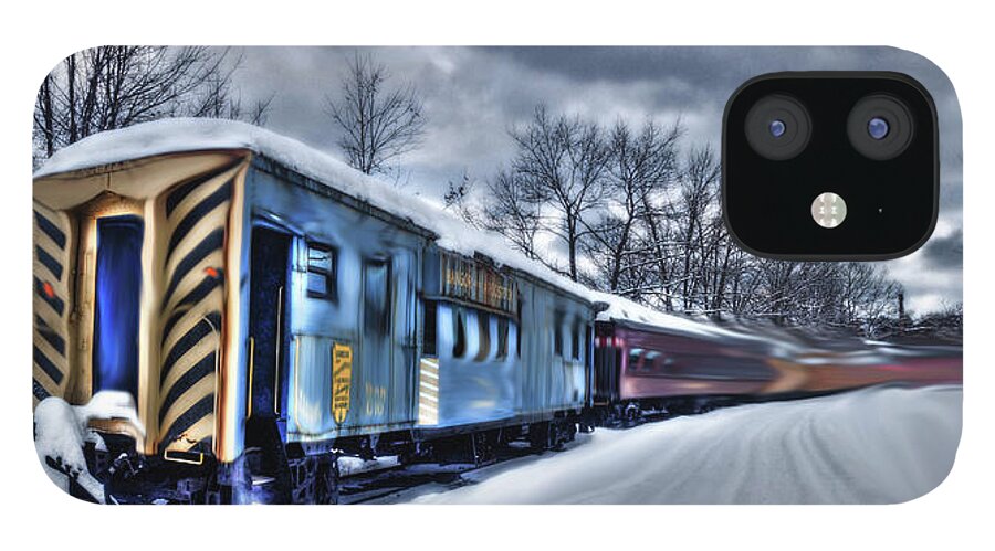 Train iPhone 12 Case featuring the photograph Ghost Train in an Existential Storm by Wayne King