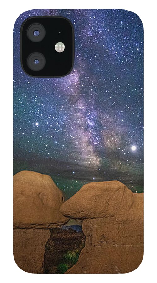 Utah iPhone 12 Case featuring the photograph Goblin Valley Utah Milky Way by Erin K Images