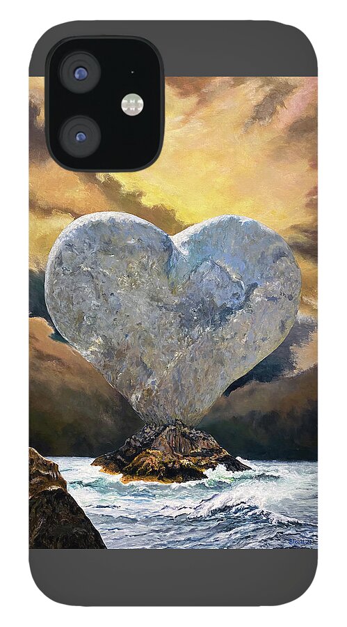 Heart Of Stone iPhone 12 Case featuring the painting Heart of Stone Revisited by Thomas Blood