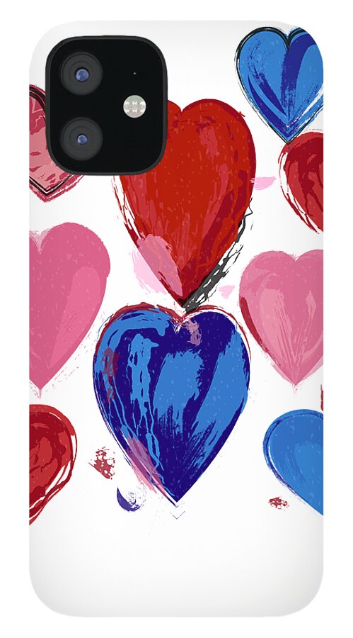 Nicholas Brendon iPhone 12 Case featuring the digital art Heart On You Always - Black Combo by Nicholas Brendon