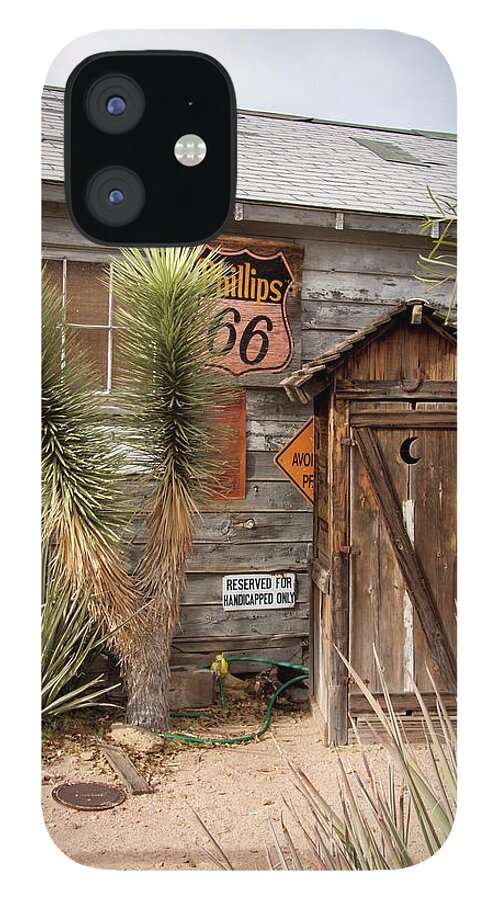 Arizona iPhone 12 Case featuring the photograph Historic Route 66 - Outhouse 1 by Liza Eckardt