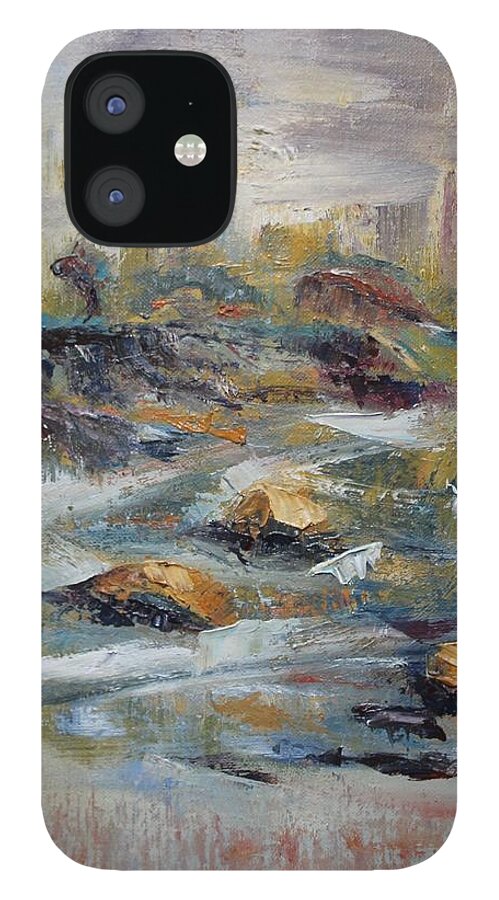 Dreamlike Landscape iPhone 12 Case featuring the painting Impressions by Vera Smith