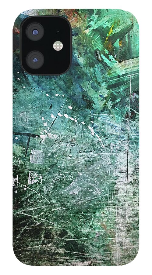 Abstract Art iPhone 12 Case featuring the painting Inclination Towards Not Being by Rodney Frederickson