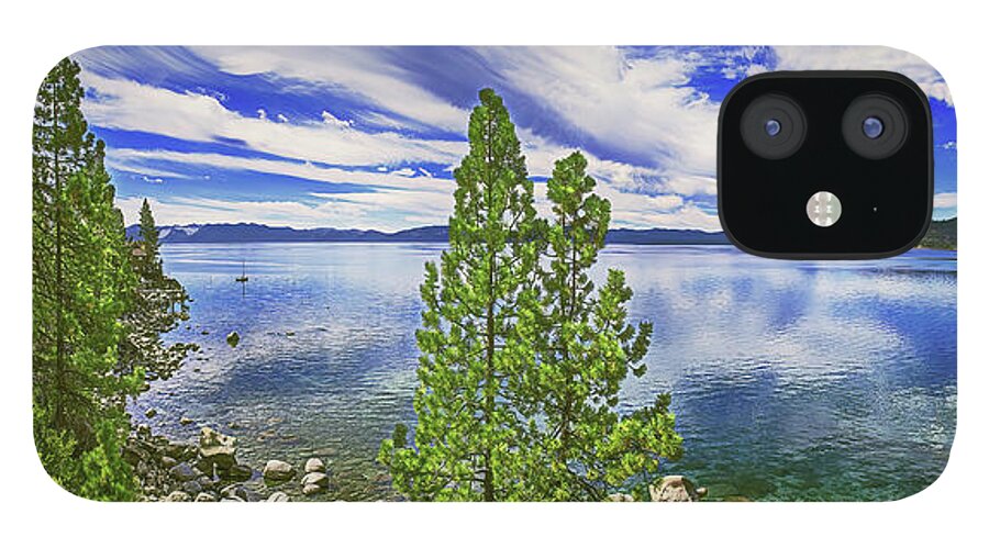 Tahoe iPhone 12 Case featuring the photograph Incline Shoreline Panorama, Lake Tahoe, Nevada by Don Schimmel