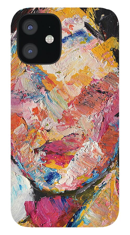 Portrait iPhone 12 Case featuring the painting Incognito by Sharon Sieben