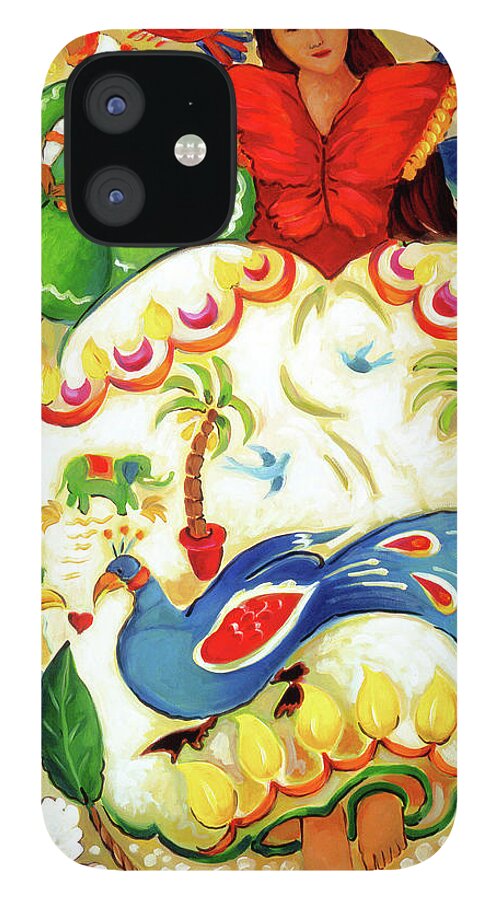 Woman iPhone 12 Case featuring the painting Indian Butterfly by Linda Carter Holman