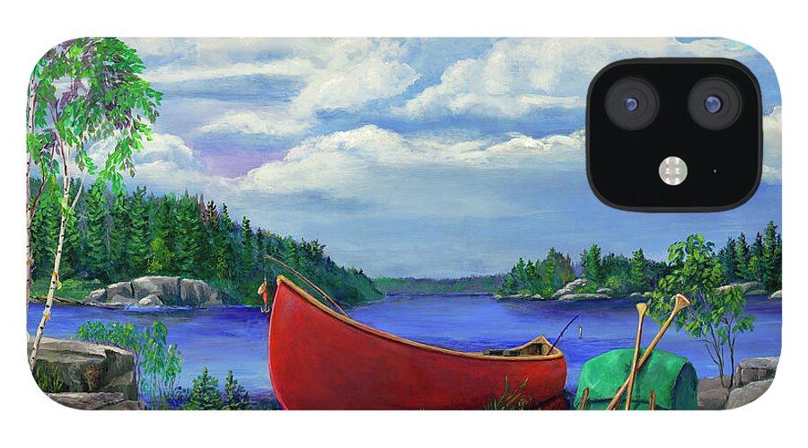 Canoe iPhone 12 Case featuring the digital art Inhospitable by Joe Baltich