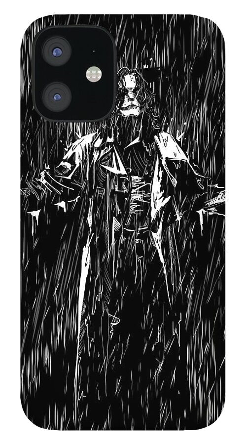 Crow iPhone 12 Case featuring the drawing It Cant Rain All The Time by Ludwig Van Bacon