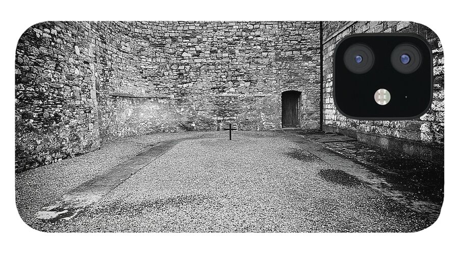Black And White iPhone 12 Case featuring the photograph Kilmainham Gaol, Dublin by Doug Wittrock