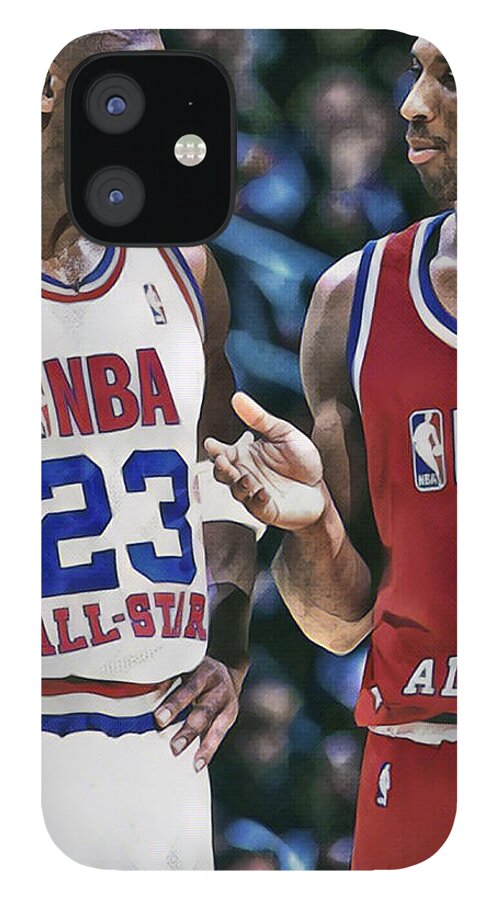 Kobe Bryant iPhone 12 Case featuring the photograph Kobe Bryant Michael Jordan by Joe Hamilton