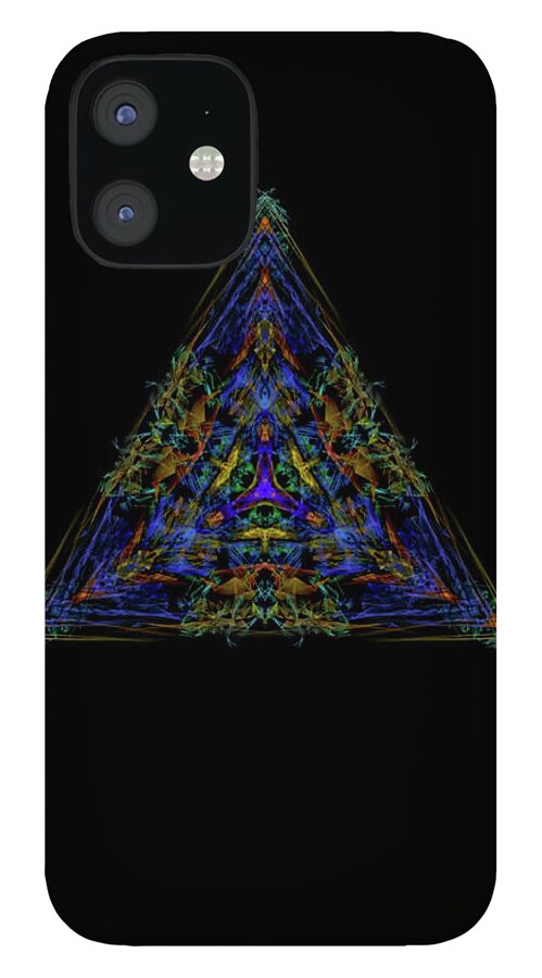 Kosmic Kreation Interstellar Pyramid iPhone 12 Case featuring the digital art Kosmic Kreation Interstellar Pyramid by Michael Canteen