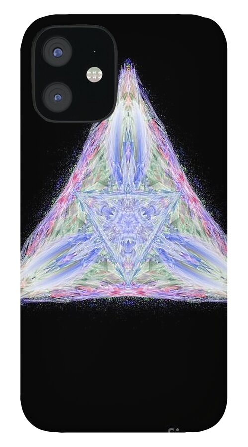 The Kosmic Kreation Pyramid Of Light Is A Digital Mandala Created By Michael Canteen. It Is A Complex And Intricate Geometric Design That Is Said To Represent The Journey Of Self-illumination. The Mandala Is Made Up Of Several Interwoven Elements iPhone 12 Case featuring the digital art Kosmic Kreation Pyramid of Light by Michael Canteen