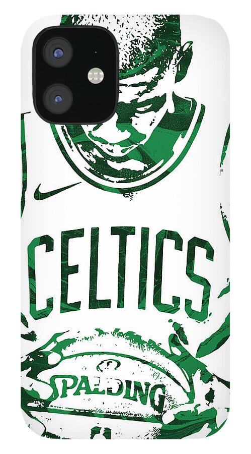 Kyrie Irving iPhone 12 Case featuring the mixed media Kyrie Irving Boston Celtics Pixel Art 5 by Joe Hamilton