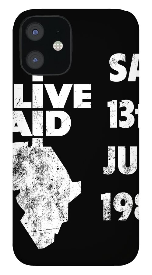 Live iPhone 12 Case featuring the digital art Live Aid 1985 white by Andrea Gatti