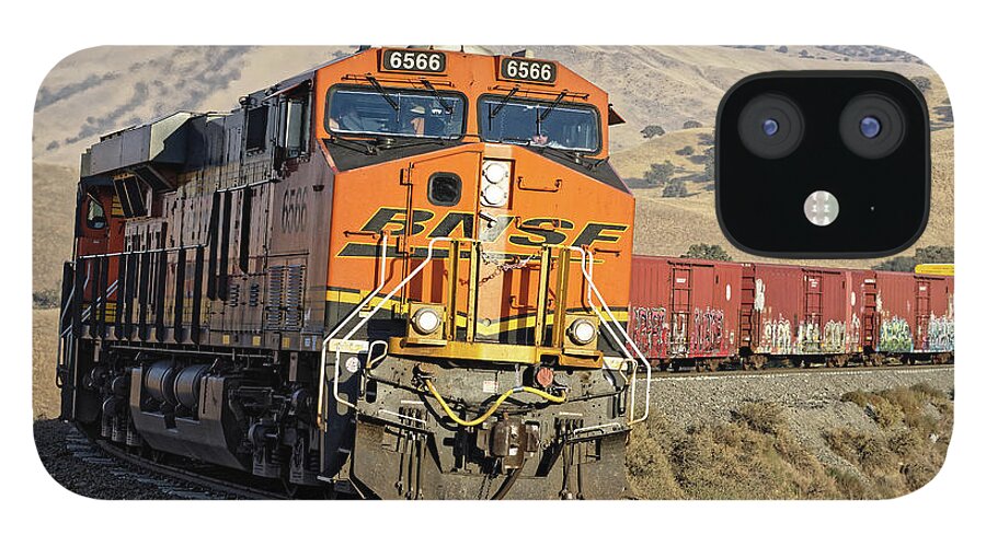 Locomotive Breath iPhone 12 Case featuring the photograph Locomotive Breath -- BNSF Freight Train in the Tehahapi Mountains, California by Darin Volpe