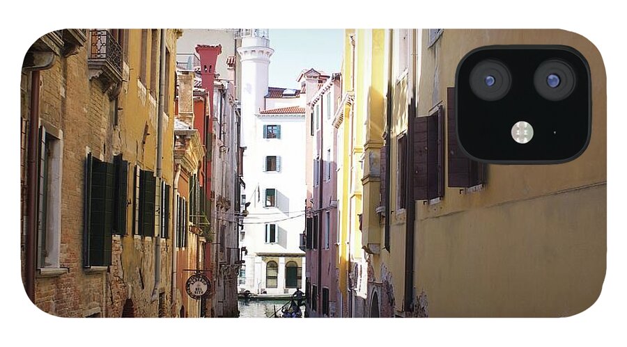 Gondola iPhone 12 Case featuring the photograph Lonely waterway in Venice by Yvonne M Smith