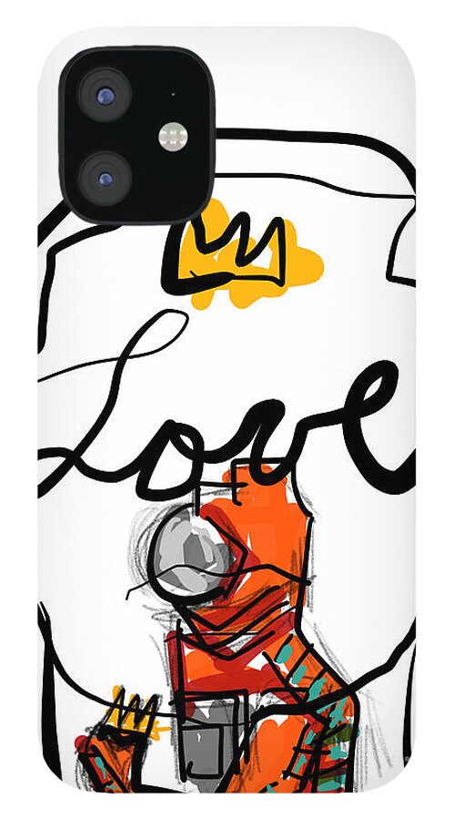  iPhone 12 Case featuring the painting Love King by Oriel Ceballos