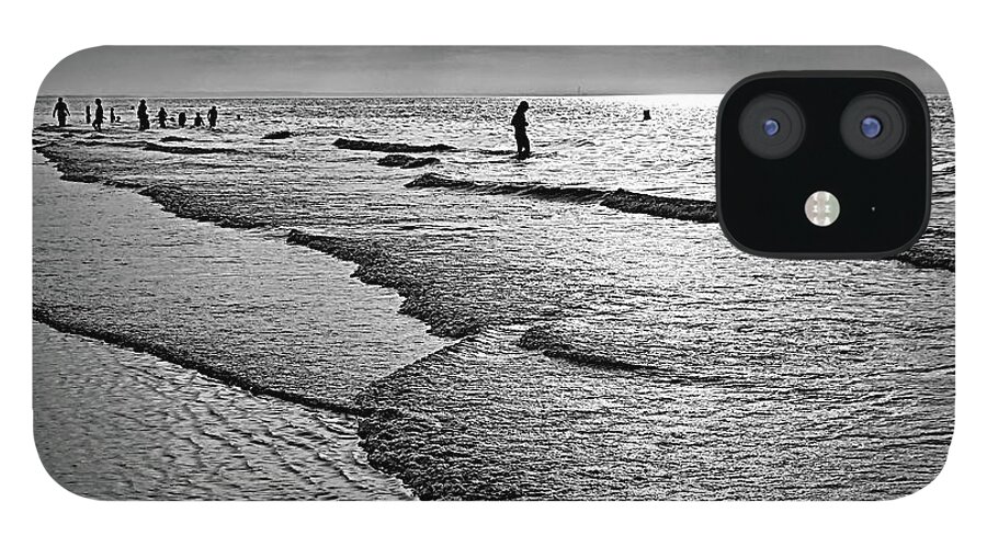 Mayflower Beach iPhone 12 Case featuring the photograph Low Tide at Sunset on Mayflower Beach by Lyuba Filatova