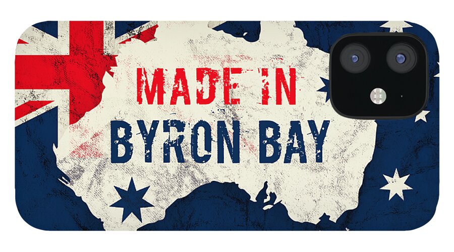 Byron Bay iPhone 12 Case featuring the digital art Made in Byron Bay, Australia by TintoDesigns