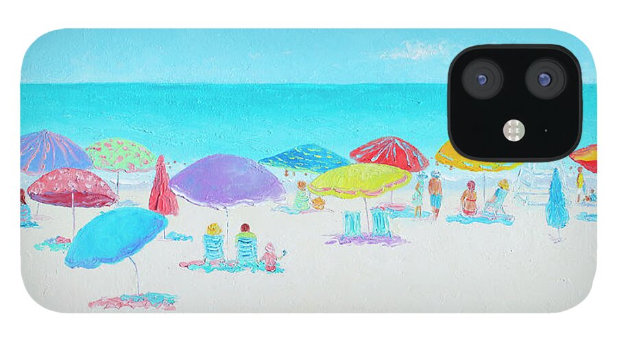 East Hampton Beach Ny iPhone 12 Case featuring the painting Main Beach, East Hampton seascape by Jan Matson