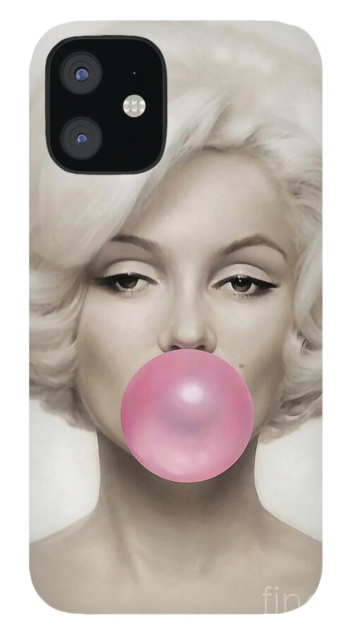 #faatoppicks iPhone 12 Case featuring the mixed media Marilyn Monroe by Marvin Blaine