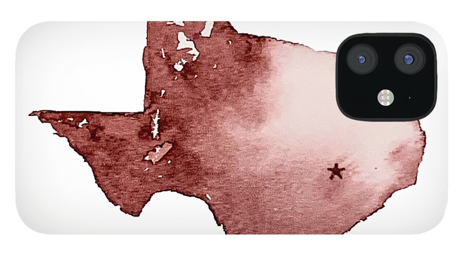 Texas iPhone 12 Case featuring the painting Maroon Texas by Liana Yarckin