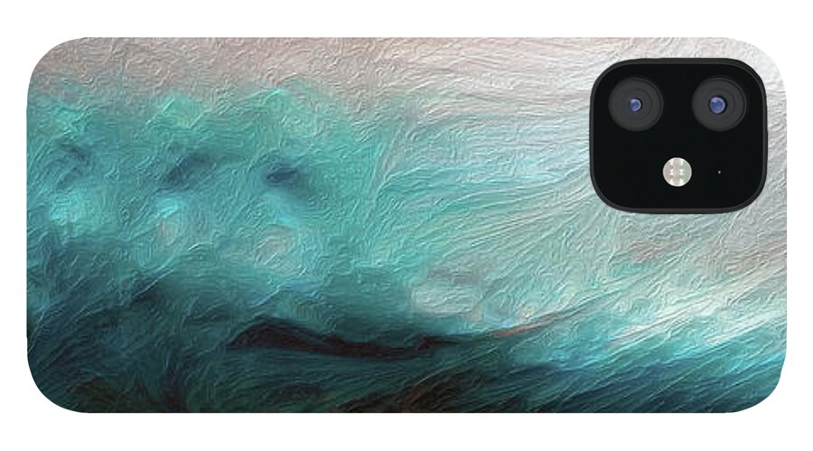 Blue iPhone 12 Case featuring the painting Matthew 8 24. Asleep by Mark Lawrence