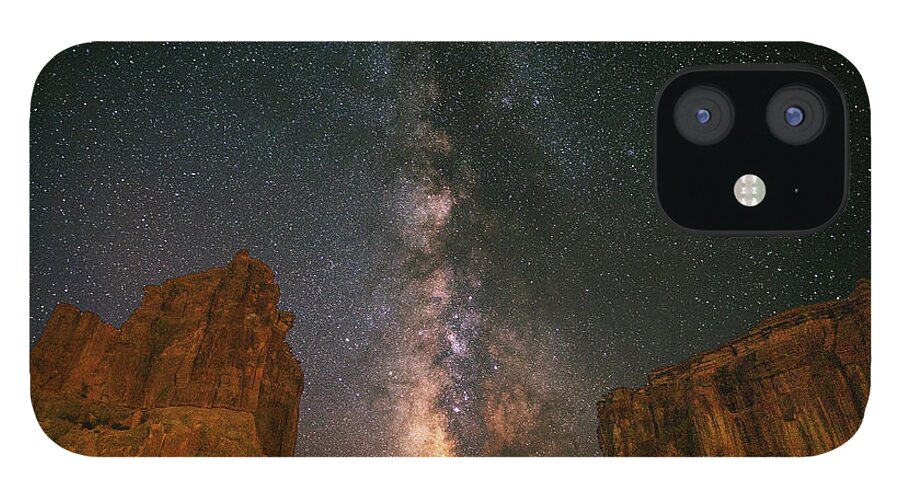 Arches National Park iPhone 12 Case featuring the photograph Milky Way at Courthouse Towers by Dan Norris