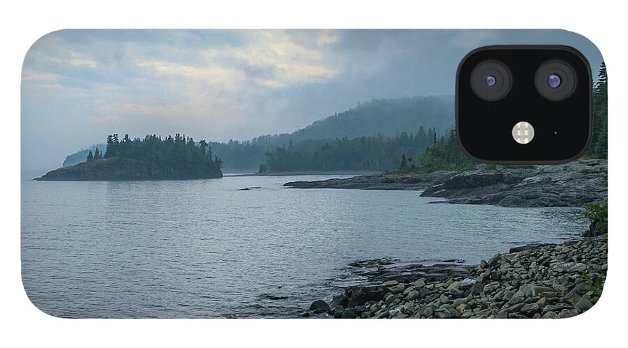 Mist iPhone 12 Case featuring the photograph Misty Morning on Lake Superior by Robert Carter