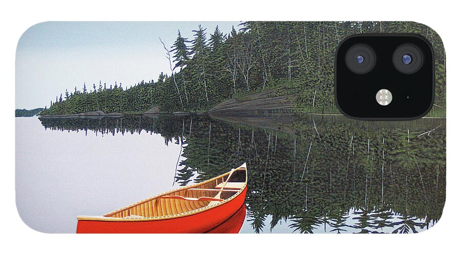Landscapes iPhone 12 Case featuring the painting Moments of Peace by Kenneth M Kirsch