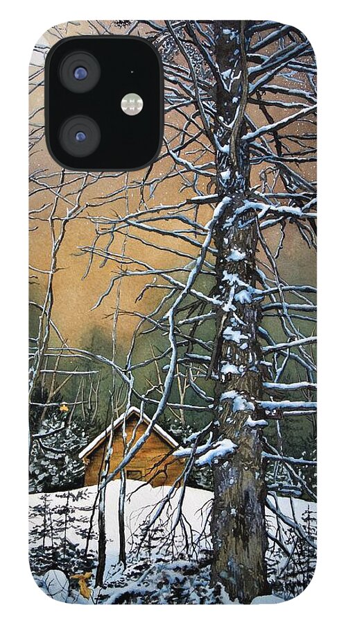Moonglow iPhone 12 Case featuring the painting Moonglow by Karen Richardson