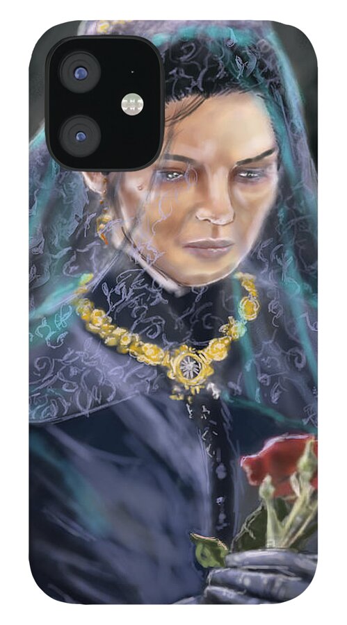 Watercolors iPhone 12 Case featuring the digital art Mourning Reflection by Rob Hartman