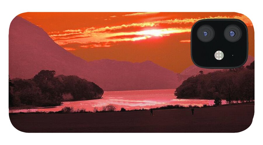 Sunset Digital iPhone 12 Case featuring the digital art Muckrose Lake by Bob Shimer