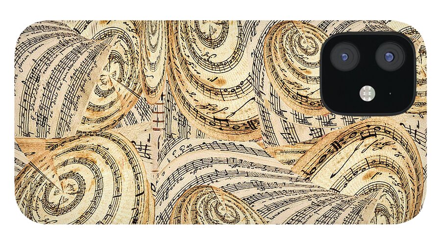 Gift For A Musician iPhone 12 Case featuring the mixed media Music Scores Sheet Music Perpetuum Mobile by Elena Gantchikova