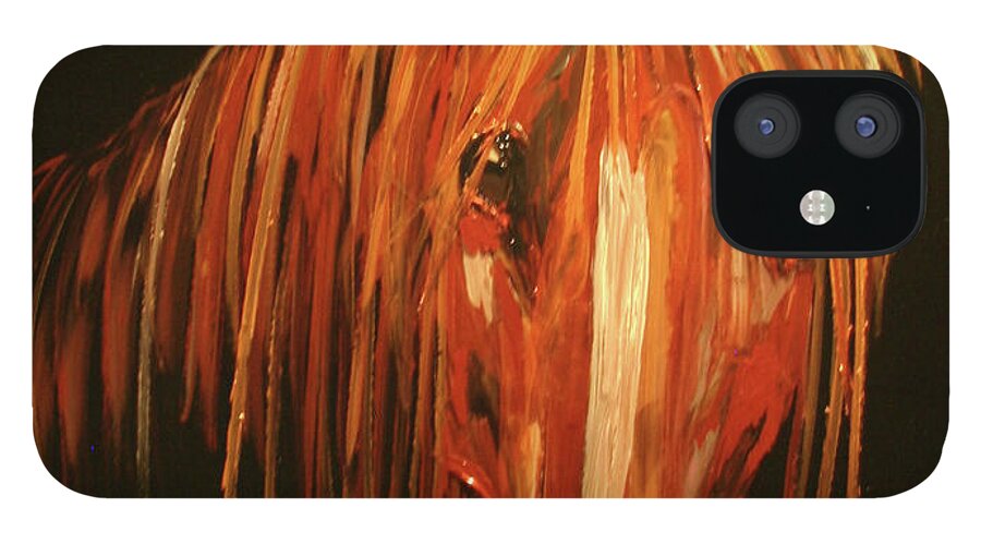 Western iPhone 12 Case featuring the painting Mustang Sally by Marilyn Quigley