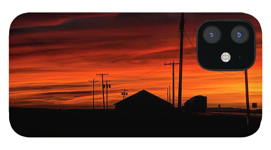 Orange Sky iPhone 12 Case featuring the photograph October Glow by Steve Sullivan
