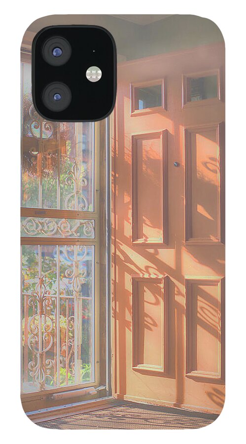 Orange iPhone 12 Case featuring the digital art Open Door 2 by Leon deVose